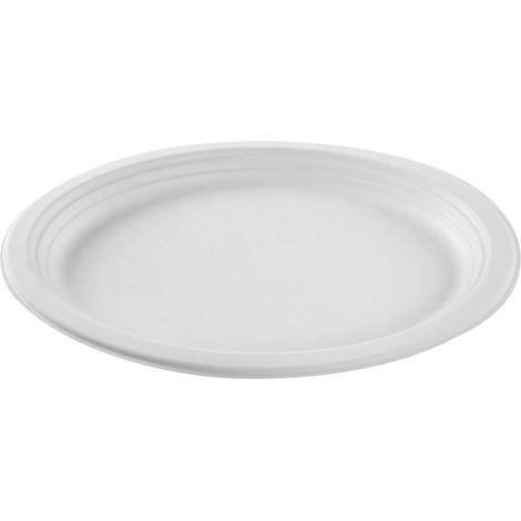 Plateaux de service ovale blanc en canne à sucre 32 x 26 cm - 500 unités - Betik