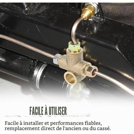 Té de Frein, Té de Conduite de Frein de Moto, Connecteur de Tuyau Hydraulique, Raccord Circuit de Freinage Flexible, Écrous Mâles Union M10, Tuyau 10mm (1/2)