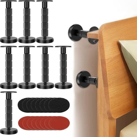 8 Stück Bett Abstandshalter Wand, 7.8-10.5cm Adjustable Anti Shake Bettrahmen mit Schwammpolster rutschfest Bettrahmen-Anti-Shake-Werkzeug, Kopfteil Stopper Bett für Schränke Sofa (9.3-12cm) (1/5)