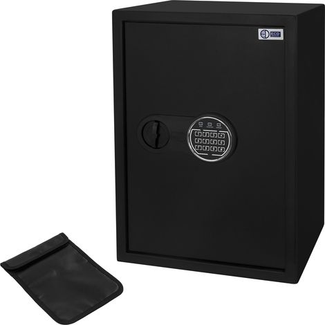 ECD Germany Safe Tresor 43L 35x50x31 cm, stabiler Stahl, Wandtresor mit Sensorlicht & Digitale Tastatur für Schmuck Bargeld Dokumente, Elektronischer Möbeltresor Geldkassette mit PIN-Code & Schlüssel