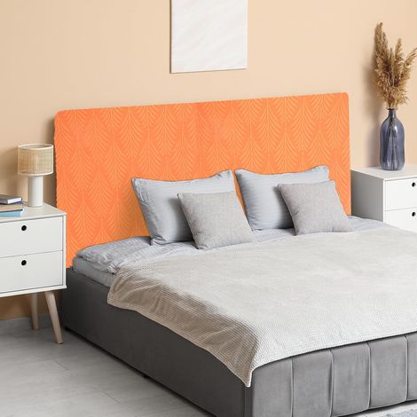 Housse De Tête De Lit, 120cm Tissu Jacquard Protège-Tête Élastique, Couverture Anti-Poussière pour ornementation De Chambre Tête De Lit 1.2m, Orange (1/5)