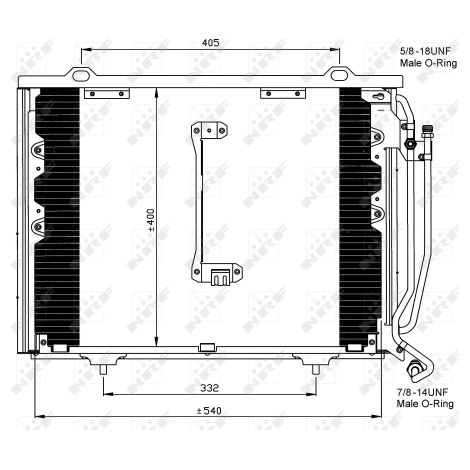 Condenseur, climatisation NRF 35215 MERCEDES-BENZ 2028300770 2028301070