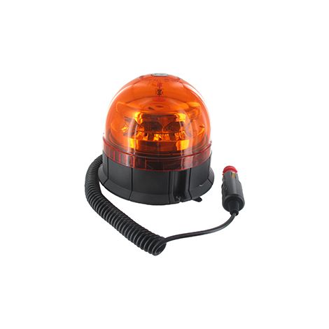 Segnale rotante e lampeggio a LED (3 modalità: 2 lampeggianti + 1 rotante), 10-30V, 36W, arancione, con supporto magnetico e cavo spiralato da 2,5 m