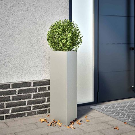 vidaXL Jardineras triangulares 2 uds acero negro 30x26x75 cm (1/5)