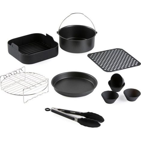 Set d'accessoires AirFryer DOMO 12 pièces pour modèles 6 L Noir (1/5)