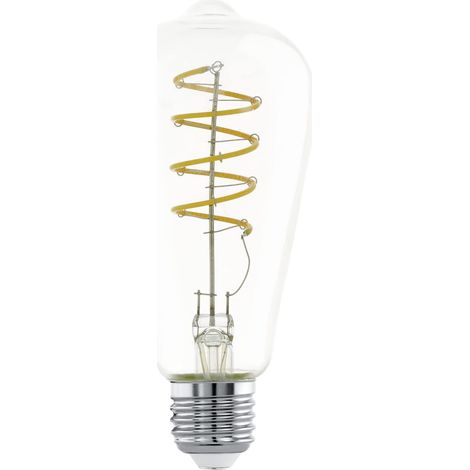 EGLO LED E27, lampadina con spirale, lampada vintage per illuminazione retrò, 4,5 Watt (equivalente a 35 Watt), 400 Lumen, illuminante bianco caldo, 2700k, Edison ST64, Ø 6,4 cm (1/5)