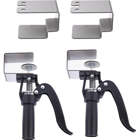 Lot de 2 pinces de tiroir en acier inoxydable avec clips en L et nœud pour (1/4)