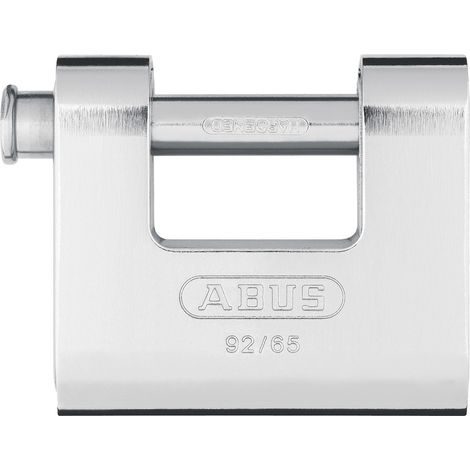 Abus – Cadenas monobloc acier 92-65 – Anse en acier trempé – Protection contre perçage et arrachement – 2 clés incluses – Sécurisation objets de valeur