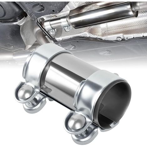 Exhaust Pipe Clamps, Ø 55 mm x 125 mm Exhaust Clamp Pipe Fitting, Exhaust Clamps with Double Clamp System (1/5)