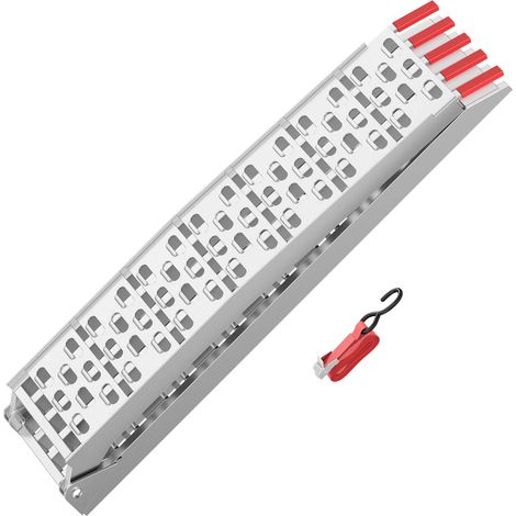 Wiltec Rampe de chargement pliable 2260 x 295 mm – capacité de charge max. 410 kg – en Aluminium – profil à trous – Rampe d'accès utilitaire moto ATV quad remorque