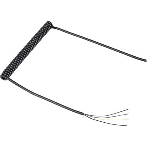 Câble spiralé 1570978 4 conducteurs 0.12 mm² noir – Longueur 188 à 500 mm – Gaine polyuréthane pour flexibilité - NOIR 1 PC (1/2)