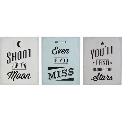 Premier Housewares Shoot For The Moon Wall Plaque - Set of 3