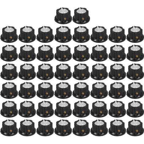Bouton de potentiomètre d'ingénierie, 50 pièces, boutons de commande à noyau en plastique et en laiton, remplacement 20mm BEMA02 (1/5)