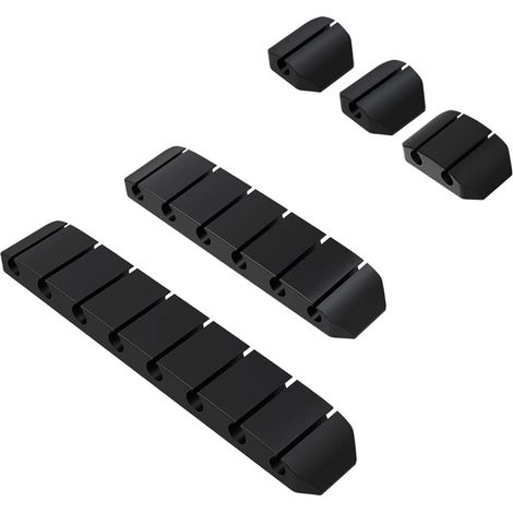 Clips de gestión de cables de escritorio, juego de 5, organizadores de cables autoadhesivos para ratones, cables USB, auriculares y cables de teléfono (no (1/5)