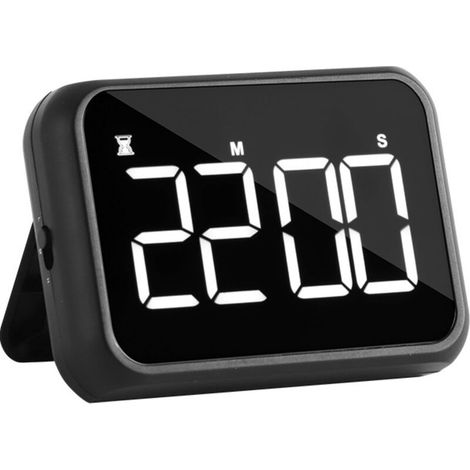 Lot de 2 réveils – Minuteur de cuisine coloré – LED – Minuteur magnétique –