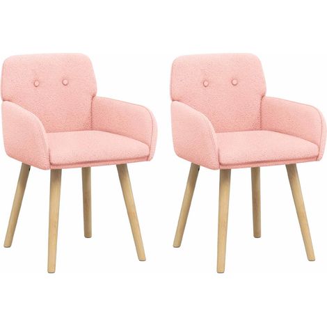 Sedie da pranzo 2 pz Bouclé Rosa 59 x 57 x 85 cm vidaXL (1/5)