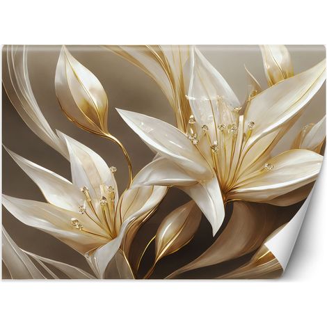 Fototapete Bild Lilien in Gold 150x105 cm (1/5)