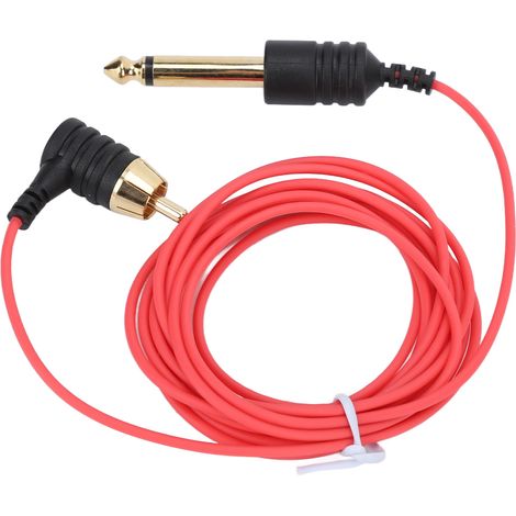 Cordon RCA 2,1m pour Tattoo Pen, Clip Cord Super Flexible Résistant Haute Température, Fil de Tattoage Rouge, Connecteur 90°, Compatible Machines de Tatouage (1/5)