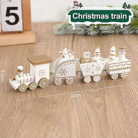 Train de Noël en bois, décorations de Noël pour la maison, ornement de sapin de Noël, cadeau pour enfants, bonne année, Style15 (1/5)