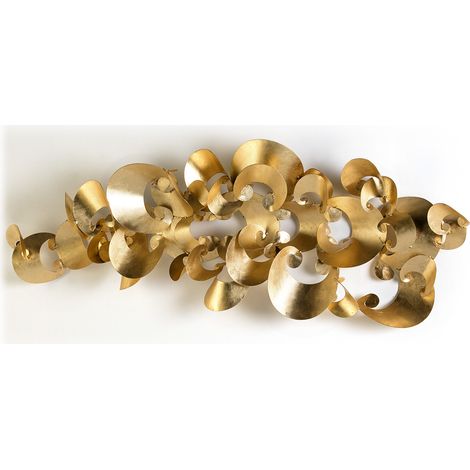 Skulptur 160X20X60 Goldenes Metall