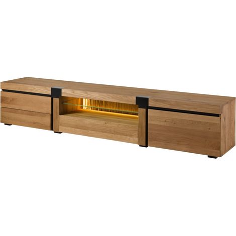TV-Board Wildeiche 260x48x50 natur geölt ROTTERDAM 120