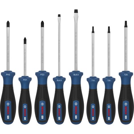 Bosch PRO Hand Tool - Screwdriver PRO Screwdriver Set PH/PZ/SL/TX, 8 pcs 1600A039PF (1/5)