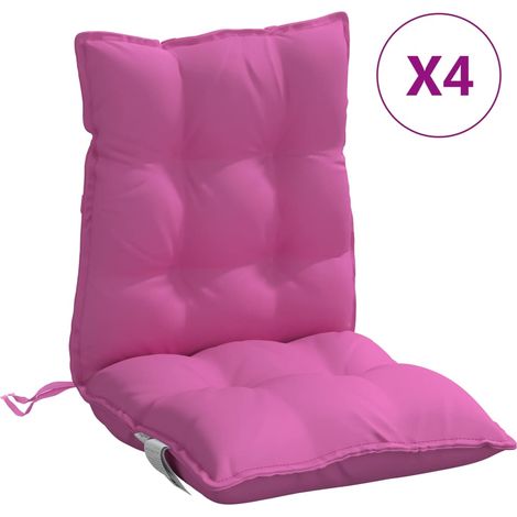 Coussins de chaise à dossier bas lot de 4 rose tissu oxford (1/5)