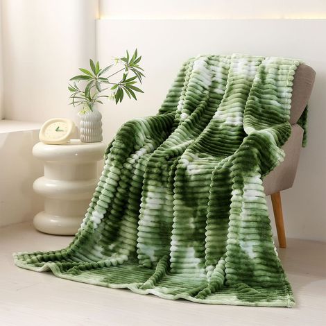 Couverture En Velours Corail - 70 x 100 cm - Vert - Matière Coton - Pour Bureau Ou Salon - 1 Pièce (1/5)