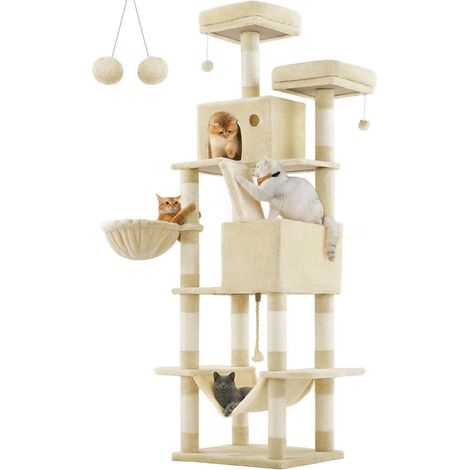 Large Cat Tree with Scratching Post, Viewing Points & Hammock