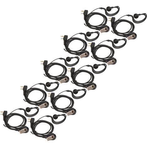 Oreillette pour Talkie-Walkie Universelle 2 Broches K Plaqué avec Micro, Lot de 10 Écouteurs Professionnels (1/5)