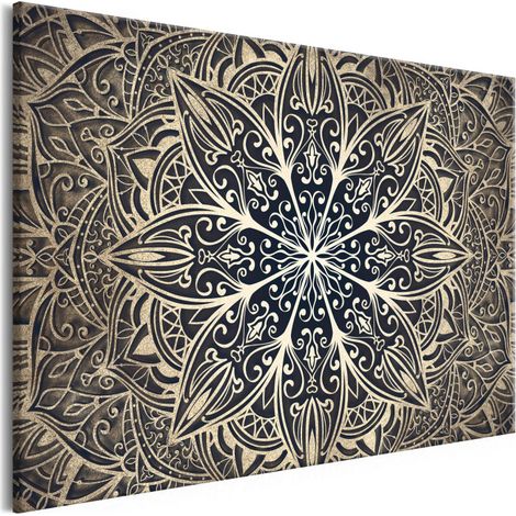 Tableau Imprimé "Oriental Flowers Narrow Brown" 80 x 120 cm (1/2)
