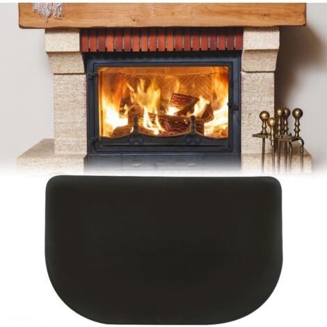 Pair Tapis Ignifuge pour cheminée, Tapis Ignifuge pour cheminée, Tapis de Protection Semi-Circulaire, protège Les sols des braises des étincelles, Tapis Ignifuge et Anti-Chaleur (80 x 50 cm)