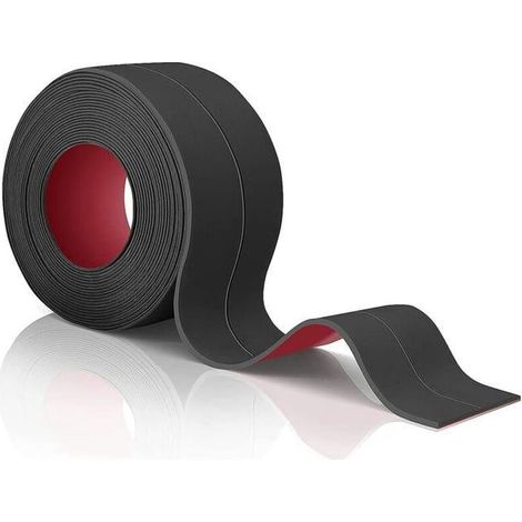 Bandeau de finition cuisine Revêtement d'angle pliant en avec bandes adhésives mousse bande décorative long 19x19mm 6m pvc noir (1/2)
