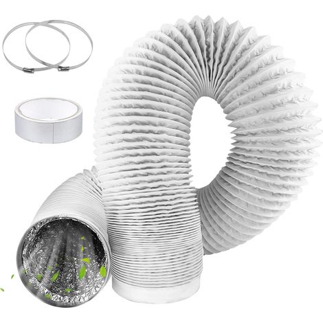 Tuyau d'évacuation de 3 m Tuyau d'aération : tuyau de hotte aspirante, tuyau flexible en PVC avec feuille d'aluminium et fil d'acier, 150 mm de diamètre pour cuisine, systèmes de ventilation (1/5)