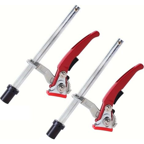 2 Pinces de Fixation pour Trou de Chien de Bureau, Pince de Table en Acier Réglable pour Établi de Travail Du Bois, Pince à Cliquet de Fixation F 20 mm (1/5)