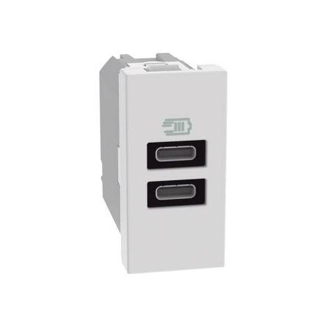 Bticino MatixGo Caricatore USB con due porte tipo C - 15W Bianco - JW4191CC