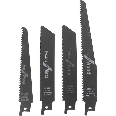 Kit de 4 lames de scie sauteuse pour la découpe du bois, du plastique et du métal. (1/5)