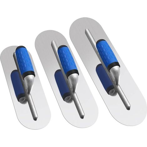 Ensemble de 3 Truelles de Piscine en Acier Inoxydable (16 Pouces/14 Pouces/12 Pouces) Outils de Truelle de Finition pour Béton Plat (1/5)