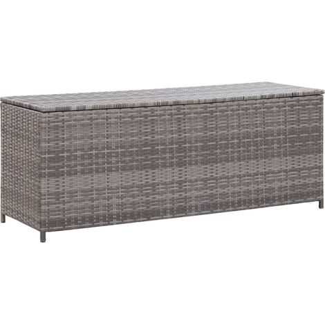 Vidaxl – Coffre de jardin en résine tressée 120x50x60 cm – Résistant aux intempéries – Doublure en polyester pour protection – Grand espace de rangement