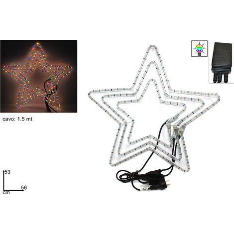 Stella Tripla Luminosa Multicolor DUE ESSE CHRISTMAS