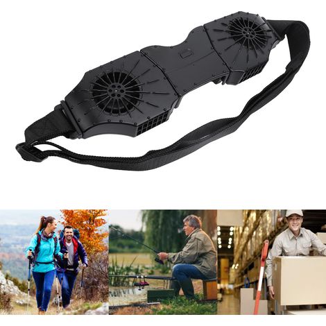 Ventilador recargable USB de 3 velocidades con batería de 8000 mAh – Negro – Ventilador portátil doble para el trabajo/zapatos/deportes (1/5)