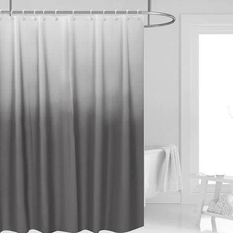 Rideau de douche imperméable 180cm x 180cm, rideau de salle de bain dégradé, lavable en PEVA avec 12 crochets de rideau (1/5)