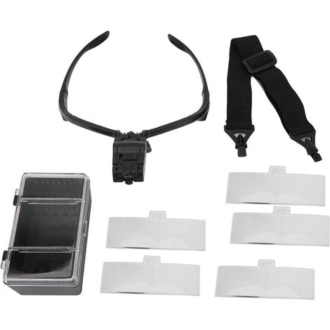 Loupe frontale de type lunettes avec lampe LED à 5 lentilles pour extensions de cils