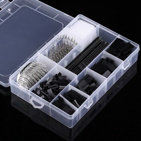 Kit de 1450 connecteurs mâles et femelles de 2,54 mm avec boîtier pour la réalisation de câbles de connexion. (1/5)