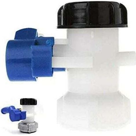 Vanne Papillon ND50 IBC Eau Réservoir avec écrou Flottant en Plastique75mmRemplacement S60x6 pour Réservoir Cuve 1000 litres IBC (Plastique 75mm) (1/3)
