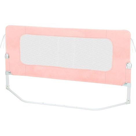 ® Barriera di sicurezza Pieghevole e Portatile Telaio, Recinzione Letto Bambino, Portatile sponda del Letto, 150x73-86cm, rosa (1/5)