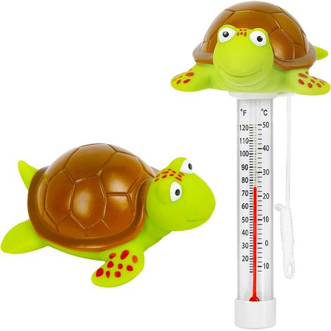Thermomètre flottant pour piscine avec cordon, en forme de tortue, pour mesurer la température de l'eau des piscines, spas, jacuzzis et aquariums-AquaForge (1/5)