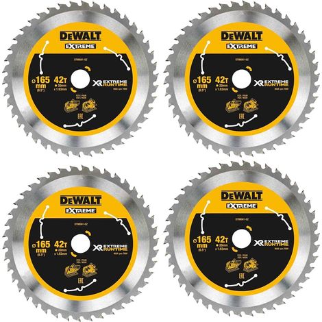 4 X Dewalt DT99561 165mm x 20mm 42T Extreme Runtime FlexVolt Plunge Saw Blades (1/5)