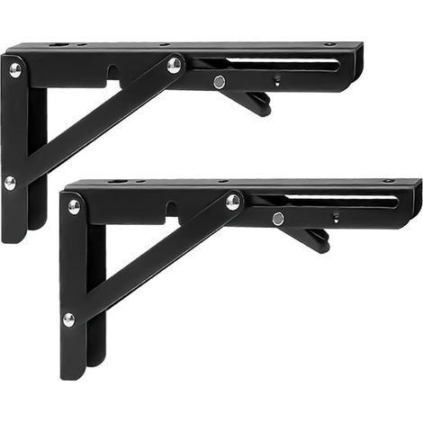 Stück Klappregale 200 mm Metall Wandmontage Scharnier Ausziehbarer Tisch für Küche Schlafzimmer Werkstatt (Schwarz/8 Zoll)