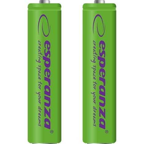 Piles rechargeables AAA Esperanza 1000 mAh (2 unités) vertes